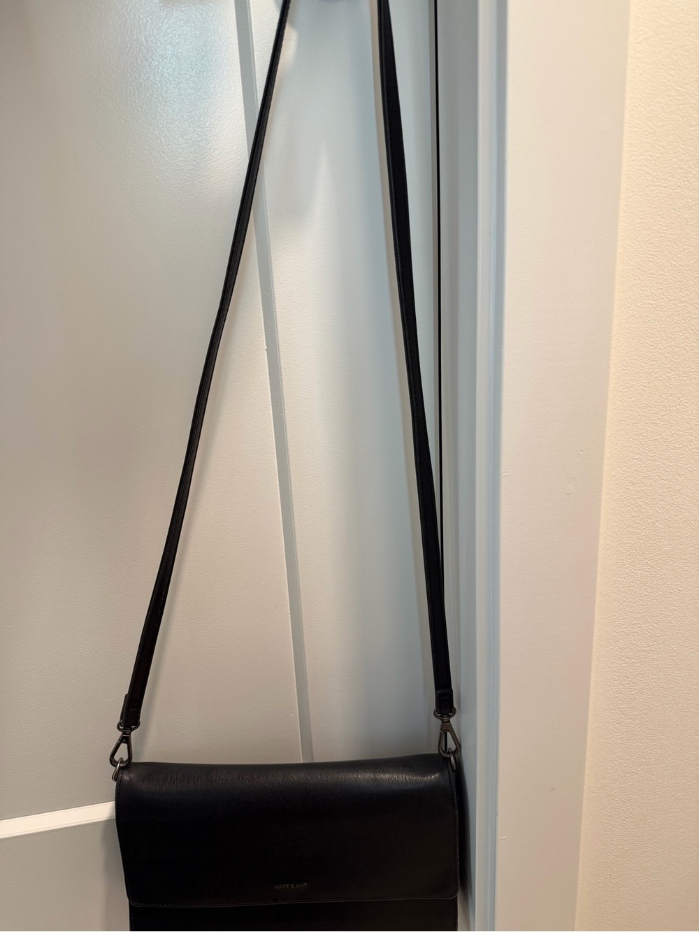 Classic Black Leather Crossbody Bag
